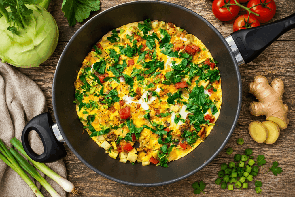 Kohlrabi-Frittata - grüner Tag