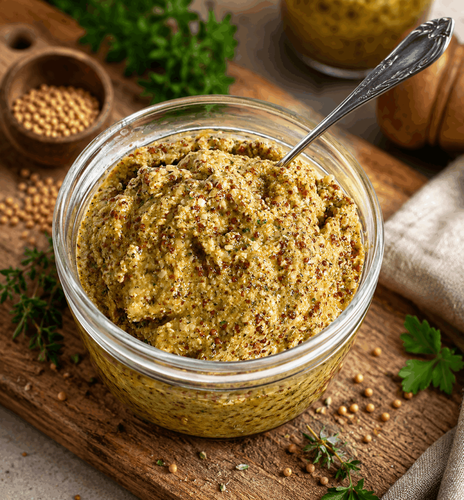 Kräutersenf selbstgemacht – ohne Salz + ohne Zucker (weiß)