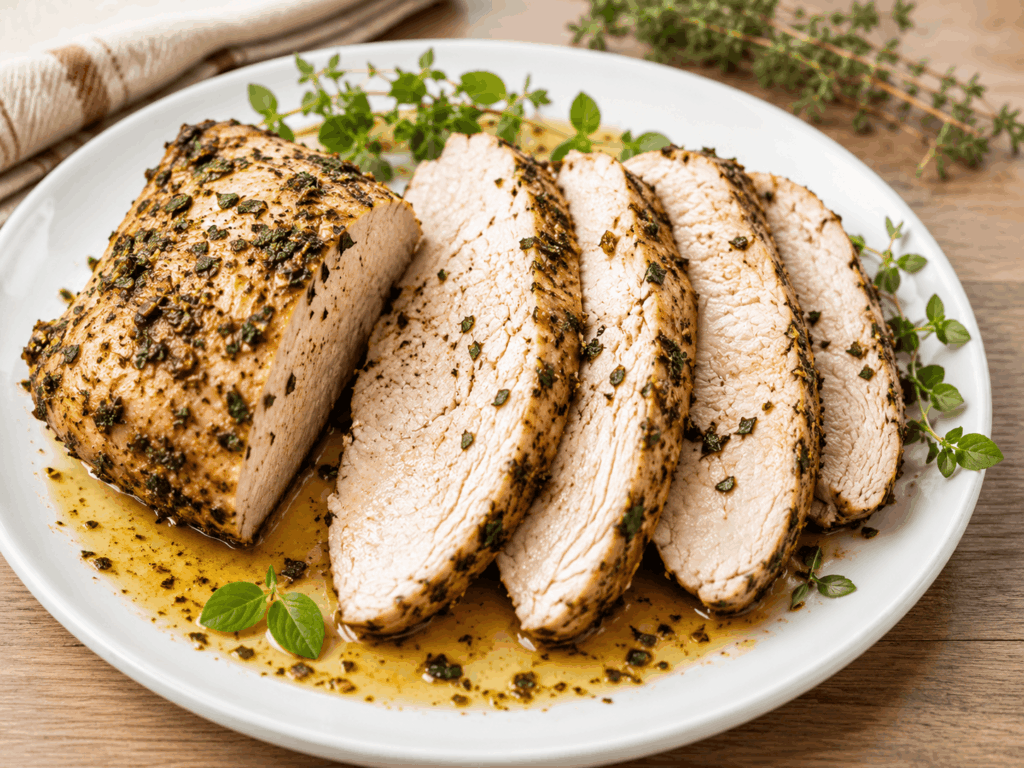Putenfilet Niedertemperatur weißer Tag