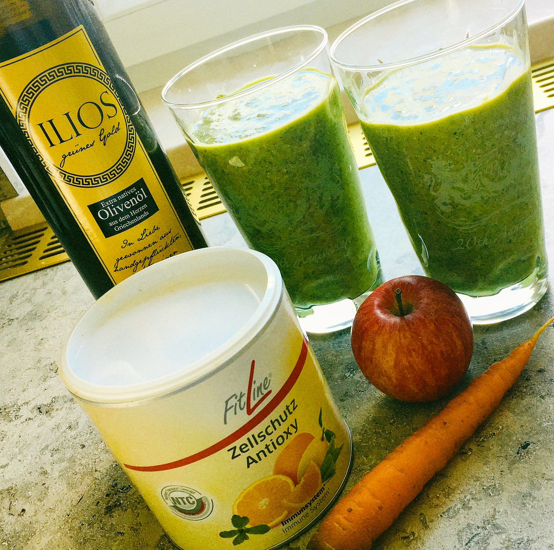 Smoothie mit Karottengrün – grüner Tag Stabilisierungsphase