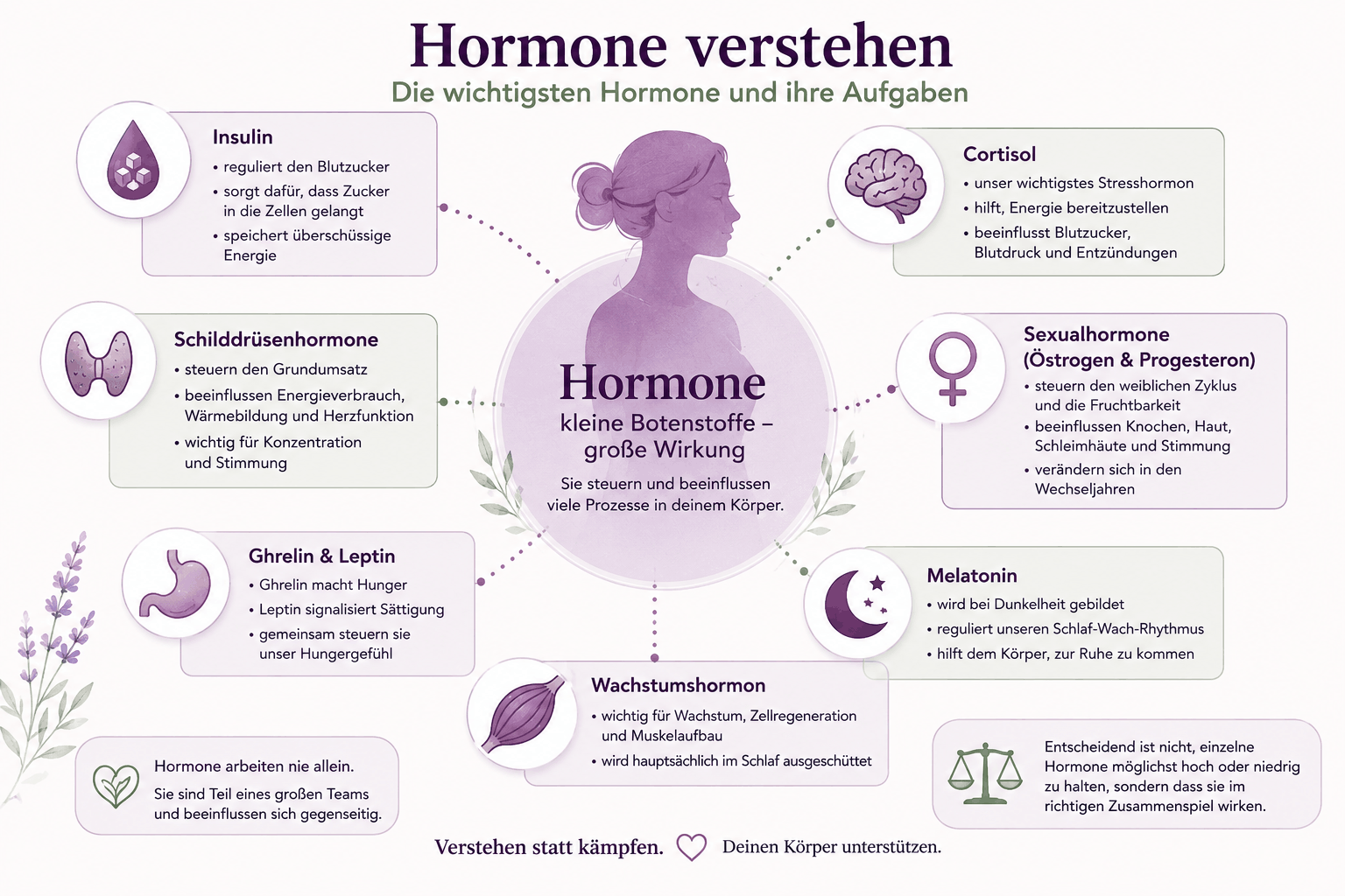 Wie die Botenstoffe unseres Körpers Stoffwechsel, Schlaf, Hunger, Gewicht und Wohlbefinden beeinflussen