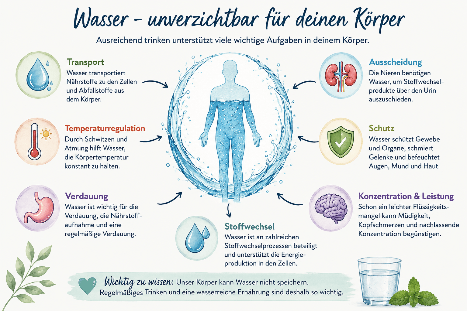 Richtig trinken – wie viel Flüssigkeit braucht unser Körper wirklich