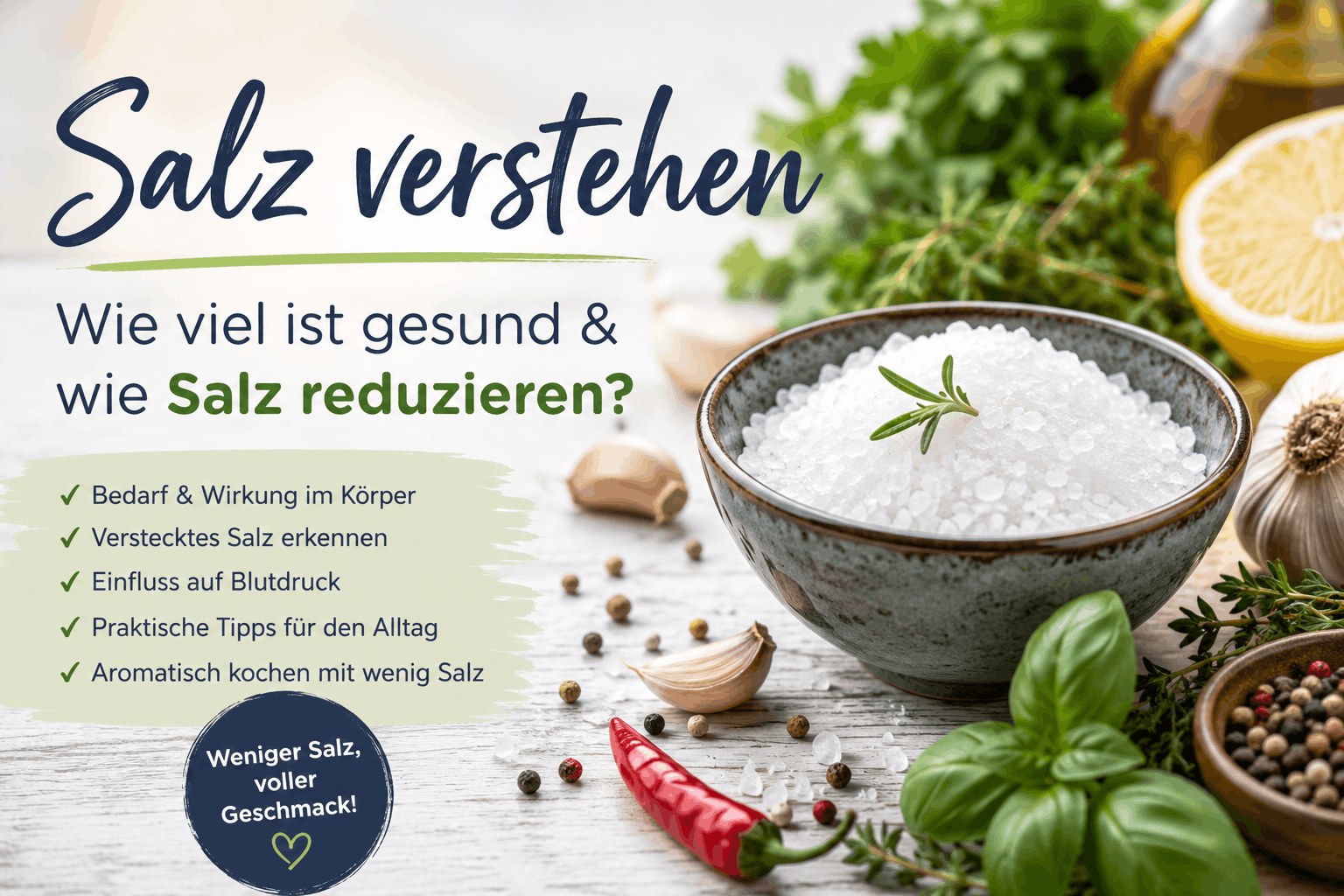Salz verstehen Wie viel ist gesund und wie Salz reduzieren